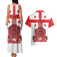 Georgia Independence Day Couples Matching Tank Maxi Dress and Hawaiian Shirt Sameba Dzala Ertobashia