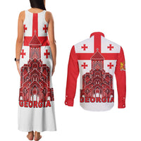 Georgia Independence Day Couples Matching Tank Maxi Dress and Long Sleeve Button Shirt Sameba Dzala Ertobashia