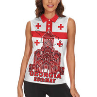 Georgia Independence Day Women Sleeveless Polo Shirt Sameba Dzala Ertobashia