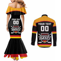 Custom Germany Hockey Couples Matching Mermaid Dress and Long Sleeve Button Shirt Trager der Adler Flag Style