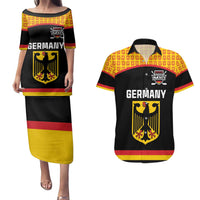 Custom Germany Hockey Couples Matching Puletasi and Hawaiian Shirt Trager der Adler Flag Style