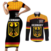 Custom Germany Hockey Couples Matching Short Sleeve Bodycon Dress and Long Sleeve Button Shirt Trager der Adler Flag Style