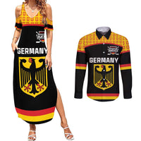 Custom Germany Hockey Couples Matching Summer Maxi Dress and Long Sleeve Button Shirt Trager der Adler Flag Style