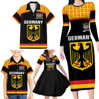 Custom Germany Hockey Family Matching Long Sleeve Bodycon Dress and Hawaiian Shirt Trager der Adler Flag Style