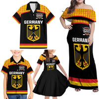 Custom Germany Hockey Family Matching Off Shoulder Maxi Dress and Hawaiian Shirt Trager der Adler Flag Style