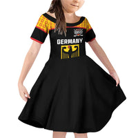 Custom Germany Hockey Family Matching Off Shoulder Short Dress and Hawaiian Shirt Trager der Adler Flag Style