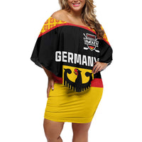 Custom Germany Hockey Family Matching Off Shoulder Short Dress and Hawaiian Shirt Trager der Adler Flag Style