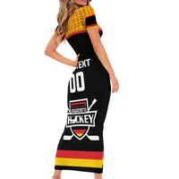 Custom Germany Hockey Family Matching Short Sleeve Bodycon Dress and Hawaiian Shirt Trager der Adler Flag Style
