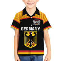Custom Germany Hockey Family Matching Short Sleeve Bodycon Dress and Hawaiian Shirt Trager der Adler Flag Style