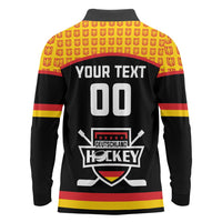 Custom Germany Hockey Long Sleeve Polo Shirt Trager der Adler Flag Style