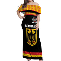 Custom Germany Hockey Off Shoulder Maxi Dress Trager der Adler Flag Style