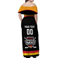 Custom Germany Hockey Off Shoulder Maxi Dress Trager der Adler Flag Style