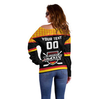 Custom Germany Hockey Off Shoulder Sweater Trager der Adler Flag Style