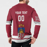 Custom Latvia Hockey Button Sweatshirt Latvijas Go Champions