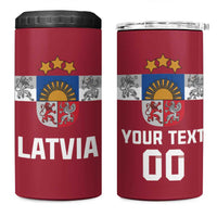 Custom Latvia Hockey 4 in 1 Can Cooler Tumbler Latvijas Go Champions