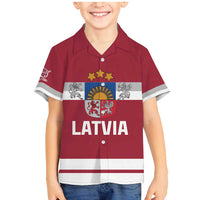 Custom Latvia Hockey Family Matching Mermaid Dress and Hawaiian Shirt Latvijas Go Champions
