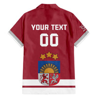 Custom Latvia Hockey Family Matching Off Shoulder Short Dress and Hawaiian Shirt Latvijas Go Champions