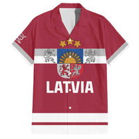 Custom Latvia Hockey Family Matching Short Sleeve Bodycon Dress and Hawaiian Shirt Latvijas Go Champions
