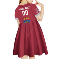 Custom Latvia Hockey Kid Short Sleeve Dress Latvijas Go Champions