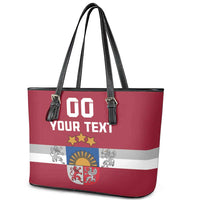 Custom Latvia Hockey Leather Tote Bag Latvijas Go Champions