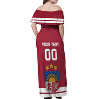 Custom Latvia Hockey Off Shoulder Maxi Dress Latvijas Go Champions