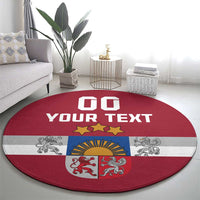 Custom Latvia Hockey Round Carpet Latvijas Go Champions
