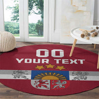 Custom Latvia Hockey Round Carpet Latvijas Go Champions
