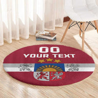Custom Latvia Hockey Round Carpet Latvijas Go Champions