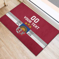 Custom Latvia Hockey Rubber Doormat Latvijas Go Champions