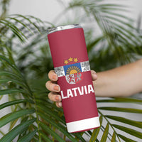 Custom Latvia Hockey Skinny Tumbler Latvijas Go Champions