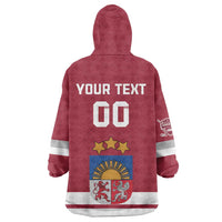 Custom Latvia Hockey Wearable Blanket Hoodie Latvijas Go Champions