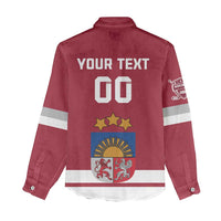 Custom Latvia Hockey Women Casual Shirt Latvijas Go Champions