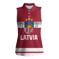 Custom Latvia Hockey Women Sleeveless Polo Shirt Latvijas Go Champions