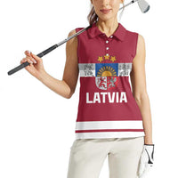 Custom Latvia Hockey Women Sleeveless Polo Shirt Latvijas Go Champions