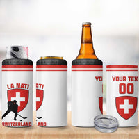 Custom Switzerland Hockey 4 in 1 Can Cooler Tumbler Come On La Nati