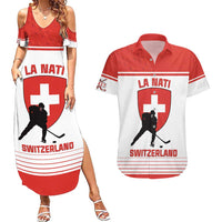 Custom Switzerland Hockey Couples Matching Summer Maxi Dress and Hawaiian Shirt Come On La Nati
