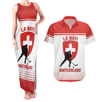 Custom Switzerland Hockey Couples Matching Tank Maxi Dress and Hawaiian Shirt Come On La Nati
