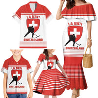 Custom Switzerland Hockey Family Matching Mermaid Dress and Hawaiian Shirt Come On La Nati