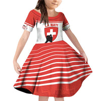 Custom Switzerland Hockey Family Matching Off Shoulder Short Dress and Hawaiian Shirt Come On La Nati