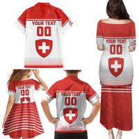 Custom Switzerland Hockey Family Matching Puletasi and Hawaiian Shirt Come On La Nati