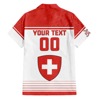 Custom Switzerland Hockey Family Matching Short Sleeve Bodycon Dress and Hawaiian Shirt Come On La Nati