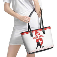Custom Switzerland Hockey Leather Tote Bag Come On La Nati