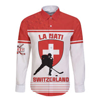 Custom Switzerland Hockey Long Sleeve Button Shirt Come On La Nati