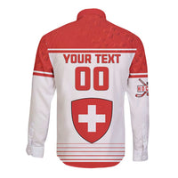 Custom Switzerland Hockey Long Sleeve Button Shirt Come On La Nati