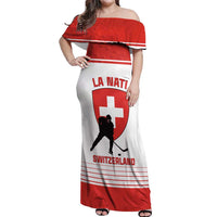 Custom Switzerland Hockey Off Shoulder Maxi Dress Come On La Nati
