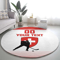 Custom Switzerland Hockey Round Carpet Come On La Nati