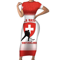 Custom Switzerland Hockey Short Sleeve Bodycon Dress Come On La Nati