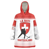 Custom Switzerland Hockey Wearable Blanket Hoodie Come On La Nati