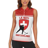 Custom Switzerland Hockey Women Sleeveless Polo Shirt Come On La Nati