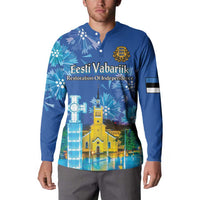 Personalized Estonian Restoration of Independence Button Sweatshirt Freedom Square Tallinn Capital